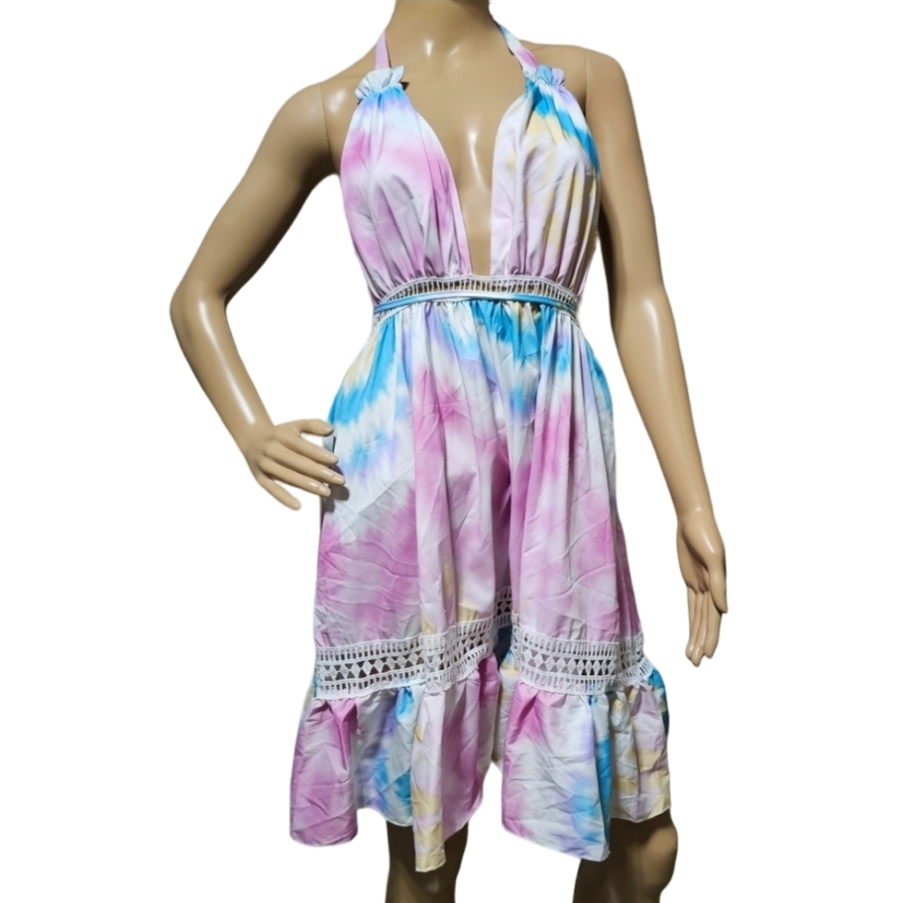 NWT Women's CBR Multicolored Pasel Summer Dress